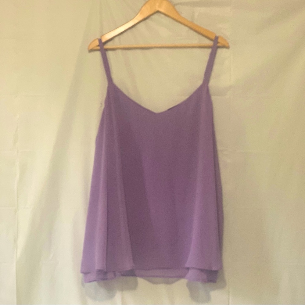 Torrid 3 V Neck Lavender Lightweight Layered Adjustable Strap Tank